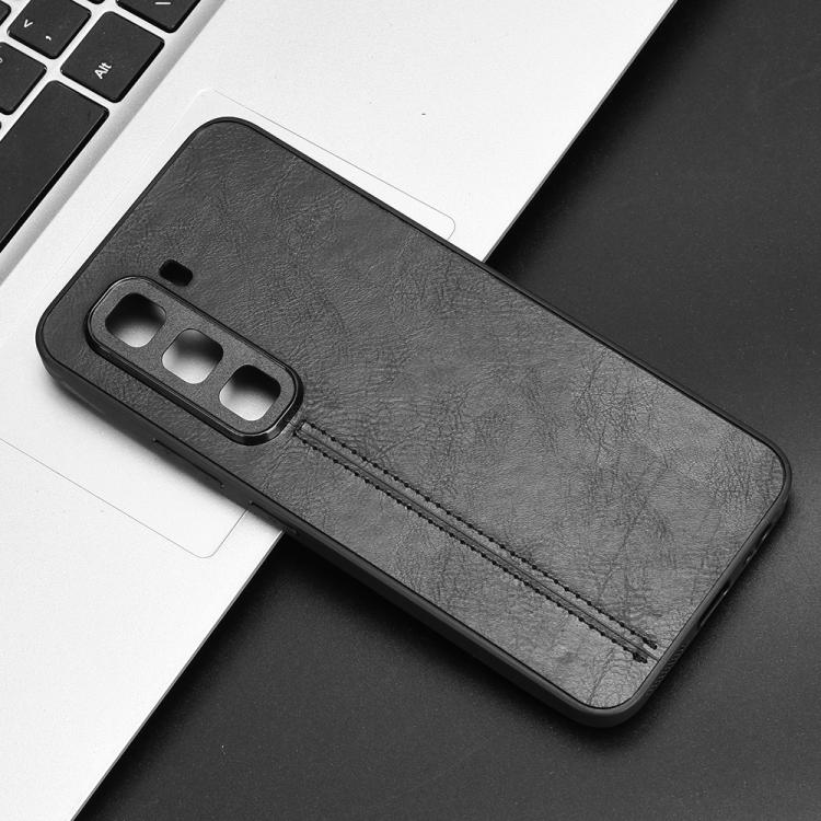 Funda para Teléfono Infinix Hot 50 Pro+ 4G con Patrón de Vaca y Tarjeta de Costura (Negra)
