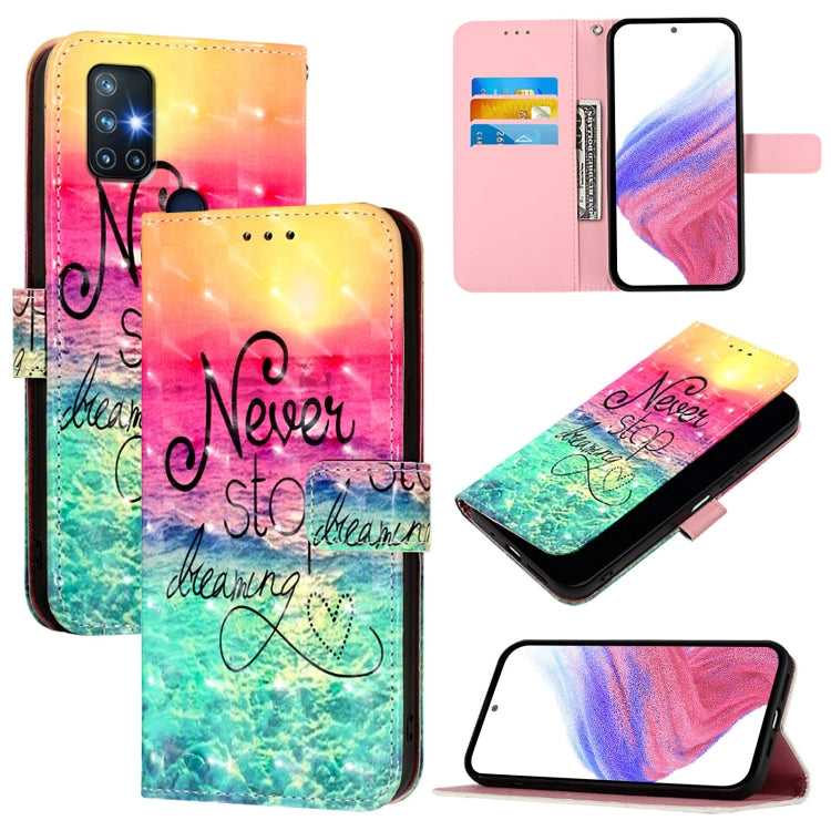 Funda de Cuero con Tapa Horizontal y Pintura 3D para OnePlus Nord N10 5G (Chasing Dreams)