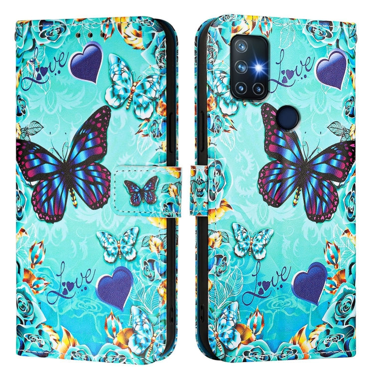 Funda de Cuero para OnePlus Nord N10 5G con Patrón de Mariposa Cariñosa (Colores)