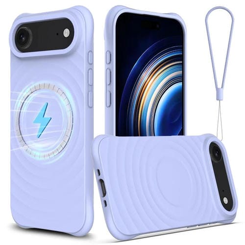 Funda de silicona líquida magnética MagSafe con textura Air Wave para iPhone 17 (morada)