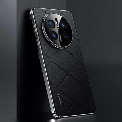 Funda de Cuero para Teléfono Huawei Mate 70 (Negra)