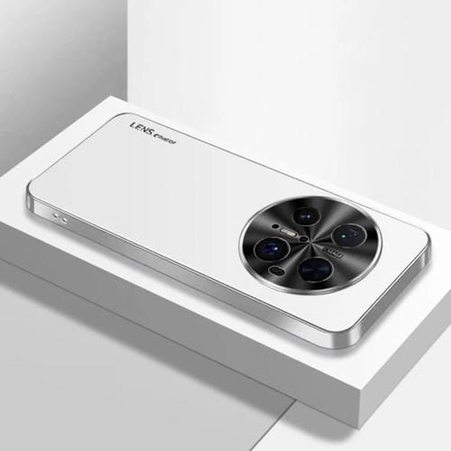 Funda AcrĂlico Esmerilado con Galvanoplastia Ag para Huawei Mate 70 Pro+ (Blanco Plateado)