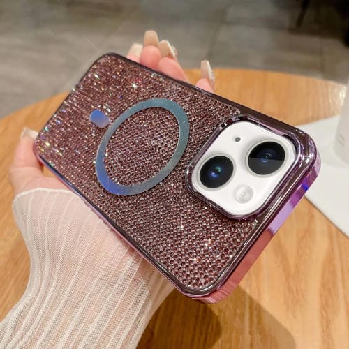 Funda para TelĂ©fono iPhone 15 Magsafe Chapada en Diamantes (PĂșrpura) - MOVILSTORE