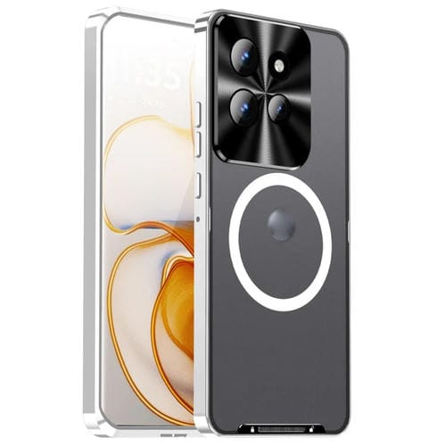 Funda Magnética Magsafe de Metal Esmerilado para Motorola Edge 50 (Plateada)