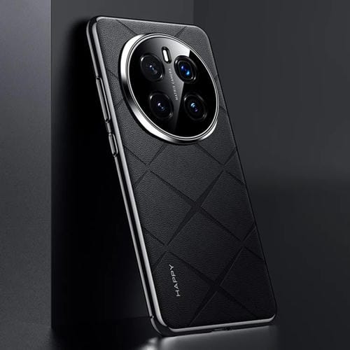 Funda de Cuero para Honor Magic7 con Tapa Dura (Negra)