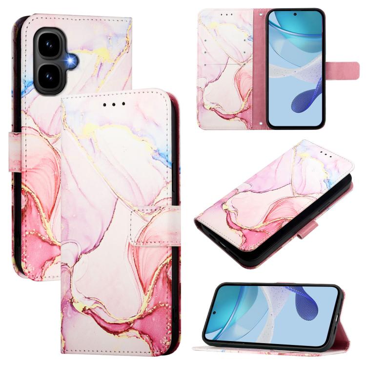 Funda de cuero con tapa y diseño de mårmol para Infinix Smart 10 / Tecno Pop 10 PT003 (oro rosa)