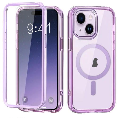 Funda para iPhone 15 2 en 1 MagnĂ©tica PC + TPU (PĂșrpura Claro) - MOVILSTORE