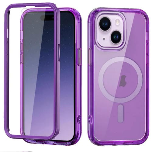 Funda para iPhone 15 2 en 1 MagnĂ©tica Colorida PC + TPU (PĂșrpura Oscuro) - MOVILSTORE