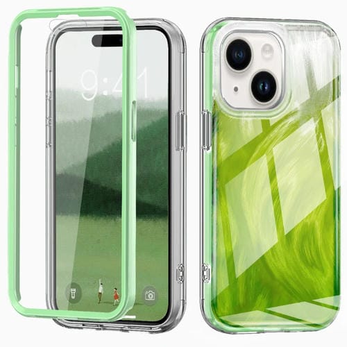 Funda para iPhone 15 2 En 1 Imd Gradient Feather PC y TPU (Verde) - MOVILSTORE