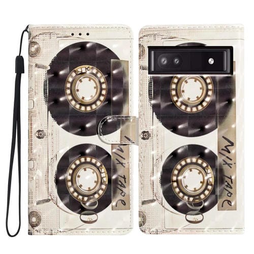 Funda de Cuero con Patrón 3D para Google Pixel 9A (Cinta)