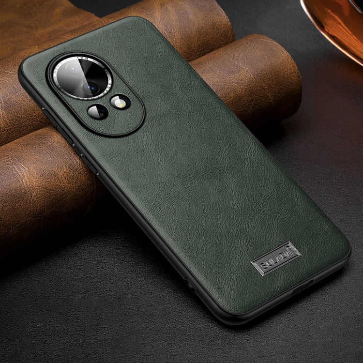Funda de TelĂ©fono Huawei Nova 12/Nova 13 Sulada HĂbrida Cuero TPU a Prueba de Golpes (Verde)