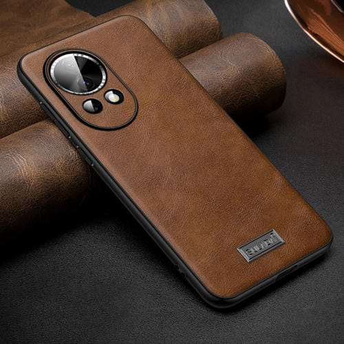 Funda de Teléfono Cuero Híbrida TPU para Huawei Nova 12 y Nova 13 Sulada (Marrón)