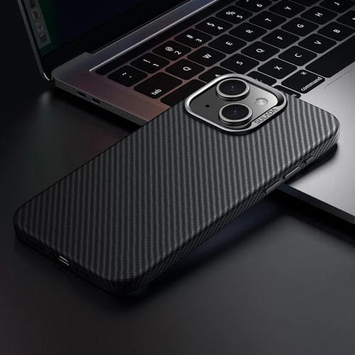 Funda para Teléfono Sulada 600D Kevlar Texture para iPhone 15 a Prueba de Golpes (Negro) - MOVILSTORE