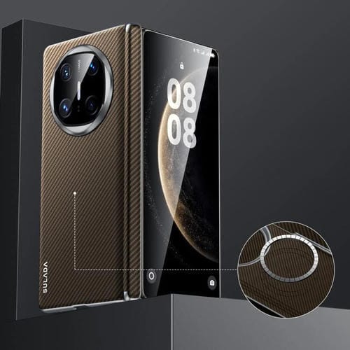 Funda para Huawei Mate X6 Carcasa PC Textura Kevlar 600D a Prueba de Golpes (Marrón)