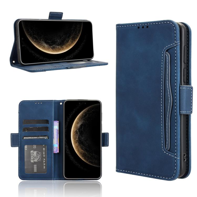 Funda de Cuero Piel de Becerro con Ranuras para Tarjetas para Huawei Mate 70 Pro / 70 Pro+ (Azul)
