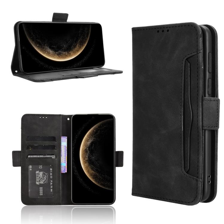 Funda de Piel con Textura de Becerro y Ranuras para Tarjetas para Huawei Mate 70 (Negra)