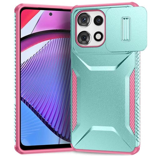 Funda para Teléfono Motorola Moto G Play 5G 2025 con Protección Deslizante (Rosa + Gris Verde)