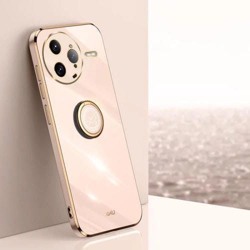 Funda de TPU con Borde Recto y Acabado Galvanizado 6D para Redmi K80 Pro (Rosa)