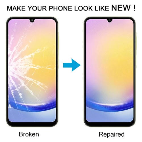 Obiettivo in vetro esterno Samsung Galaxy A25 5G SM-A256B con adesivo OCA