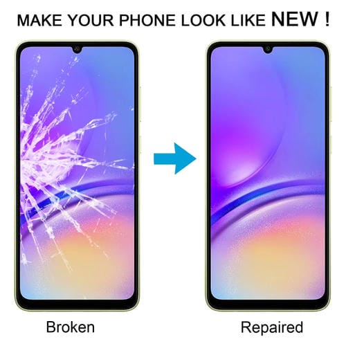 Lente de Vidro Externa Samsung Galaxy A05 SM-A055F Ecrã Frontal com Adesivo OCA (10 Peças)