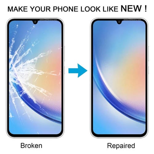 Glass Lens Outer Front Screen Samsung Galaxy A34 5G SM-A346B (10 Pieces) with OCA Adhesive