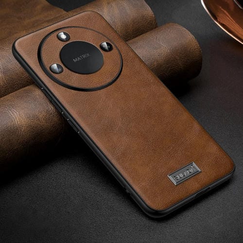 Funda de Teléfono Cuero y TPU Sulada para Honor X60 (Marrón) a Prueba de Golpes
