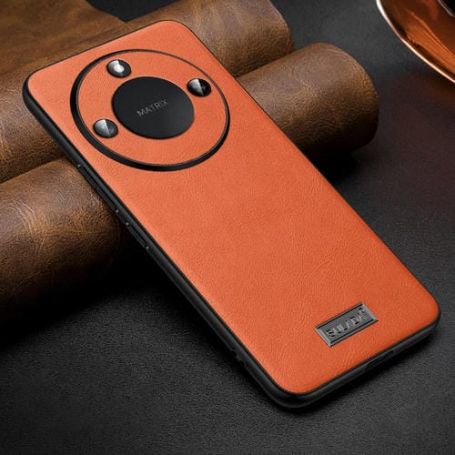 Funda de Teléfono Cuero y TPU Sulada para Honor X60 (Naranja)