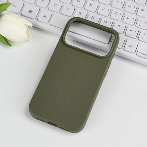 Funda de TPU con diseño de paja de trigo para iPhone 17 Pro (verde militar)