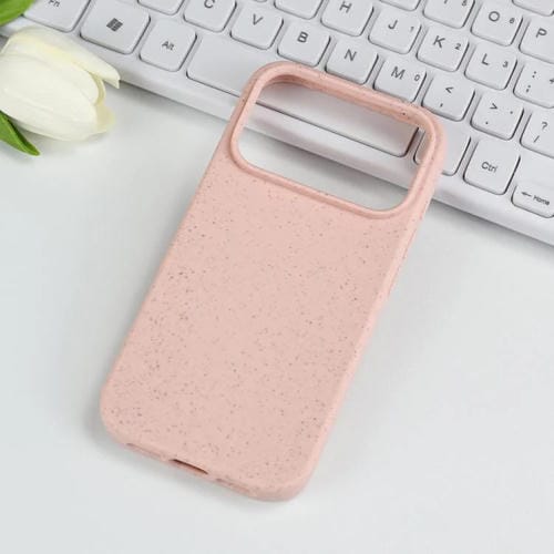 Funda de TPU con diseño de paja de trigo para iPhone 17 Pro (rosa)