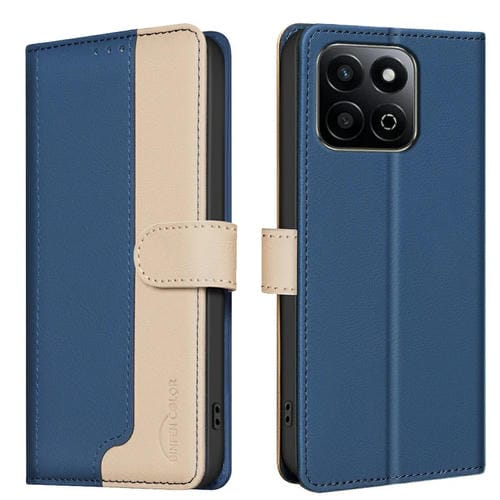 Funda de Cuero Antirrobo RFID para Honor 200 Smart X7C (Azul)