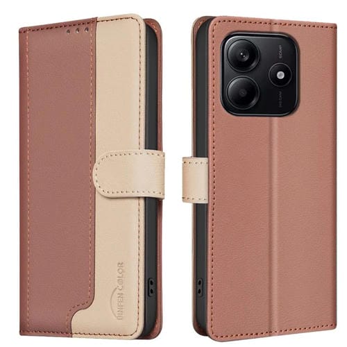 Funda de Cuero Antirrobo con Protección Rfid para Redmi Note 14 4G (Marrón)
