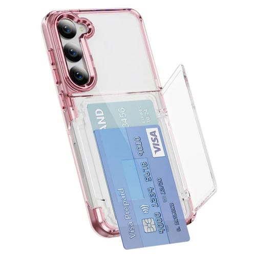 Estuche para Teléfono Samsung Galaxy S23 + 5G TPU Híbrido Acrílico con Tarjetero (Rosa Transparente)