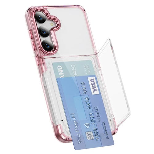 Estuche para TelĂ©fono Samsung Galaxy S24 5G TPU HĂbrido AcrĂlico con Tarjetero (Rosa Transparente)