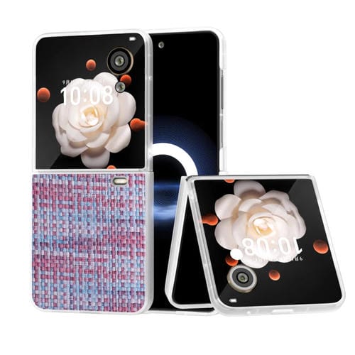 Estuche para Honor Magic V Flip de PU con Textura de Celosía y Marco Translúcido Esmerilado (Púrpura)