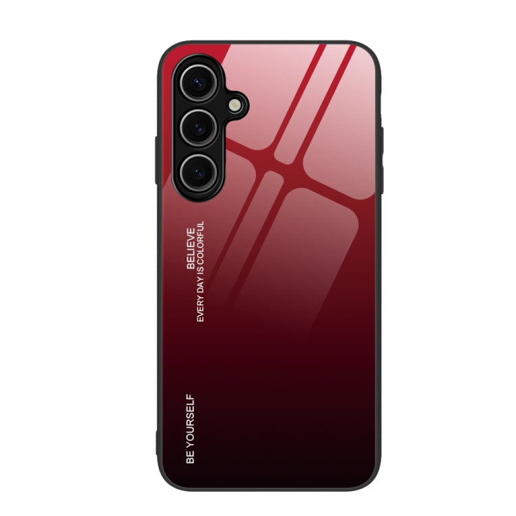 Caja de Teléfono Samsung Galaxy S24 FE 5G Vidrio Color Degradado (Rojo Negro)