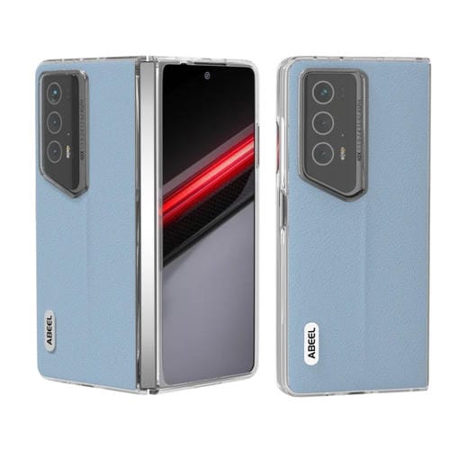 Funda para Honor Magic V2 Rsr Porsche Design Marco Transparente de Cuero Genuino (Azul)