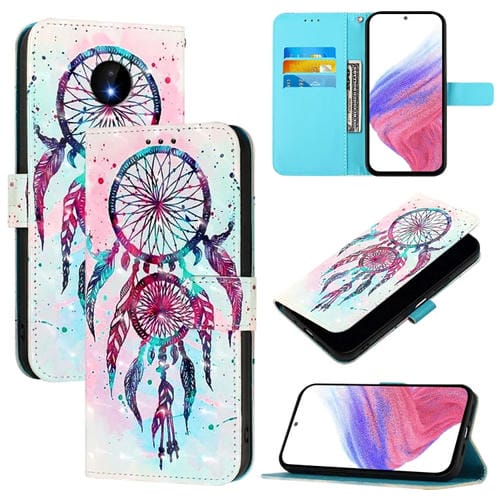 Funda de Cuero con Tapa Horizontal y Pintura 3D para Nokia C10/C20 (Carillones de Viento)