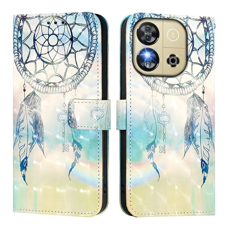 Funda de Cuero con Tapa Horizontal y Pintura 3D para Oukitel C57S (Dream Wind Chimes)