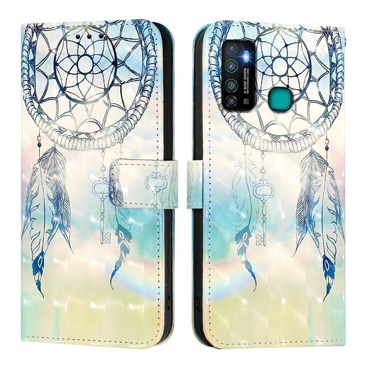 Funda de Cuero con Tapa Horizontal y Pintura 3D para Infinix Hot 9/Hot 9 Pro (Dream Wind Chimes)