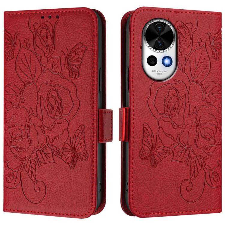 Funda de Cuero Antirrobo con RFID y Diseño En Relieve para Huawei Nova 13/Nova 12 (Roja)