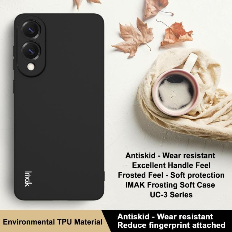 Funda de TPU esmerilado a prueba de golpes para Samsung Galaxy S25 Edge 5G (imak UC-3 Series) (Negro)