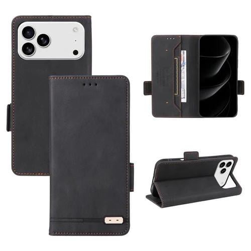 Funda de cuero con cierre magnético para iPhone 17 Pro (negra)