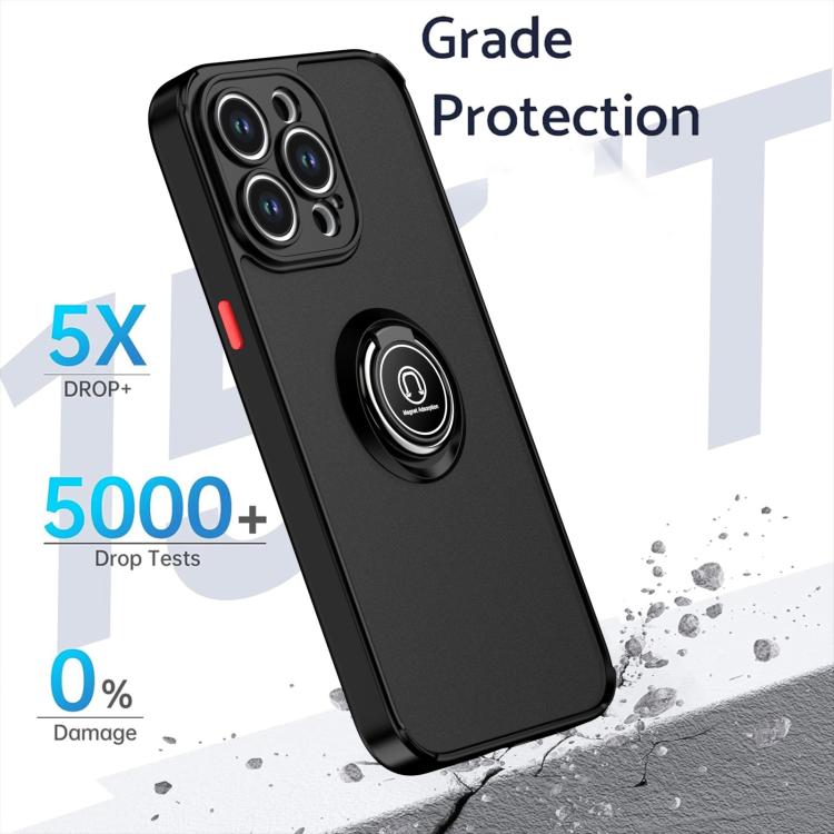 Funda de TPU + PC con anillo para iPhone 15 Pro Max Q Shadow 1 Series (verde oscuro)