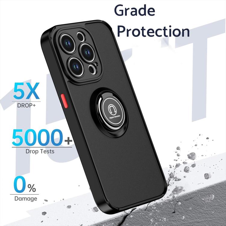 Funda de TPU + PC con anillo para iPhone 15 Pro Q Shadow 1 Series (roja)