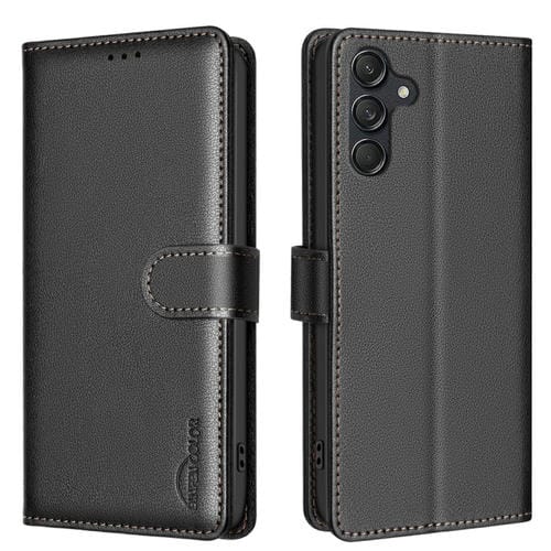 Funda Cuero Antirrobo Samsung Galaxy A26 5G Textura Lichi (Negra)