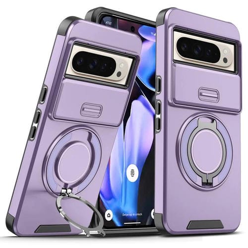 Funda con anillo deslizante para Google Pixel 10 Pro XL (morado)
