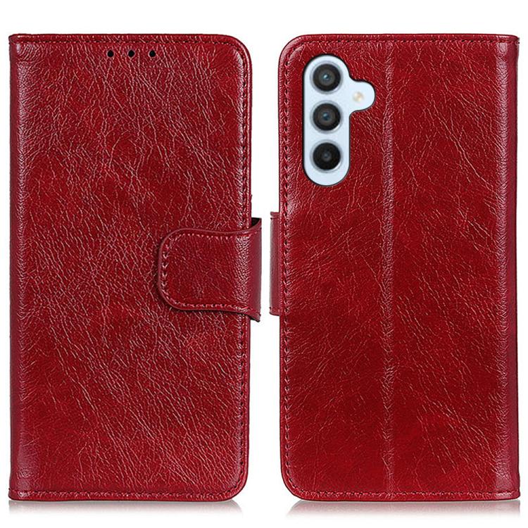 Funda de cuero con tapa horizontal y textura Nappa para Samsung Galaxy A17 5G (roja)