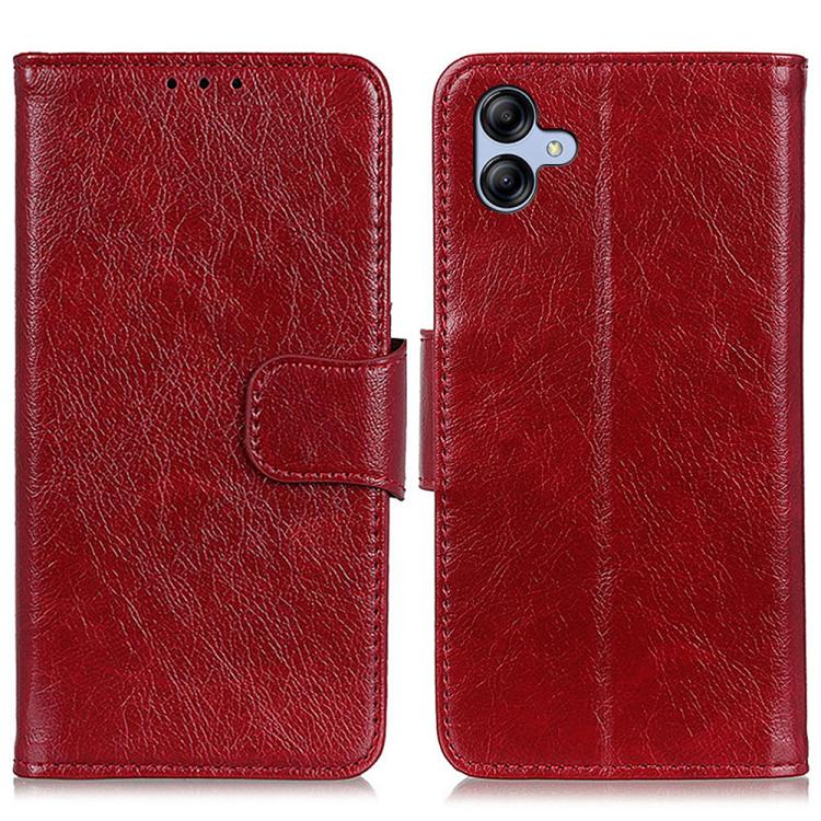 Funda de cuero con tapa horizontal y textura Nappa para Samsung Galaxy A07 5G (roja)