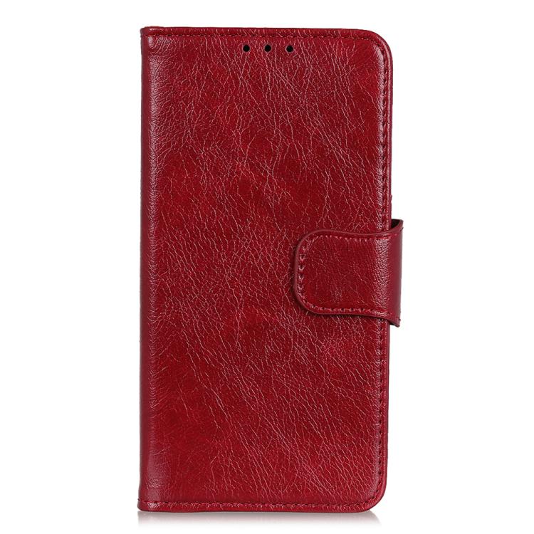 Funda de cuero con tapa horizontal y textura Nappa para Samsung Galaxy A07 5G (roja)