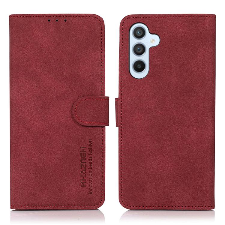 Funda de cuero con textura mate KHAZNEH para Samsung Galaxy A17 5G (roja)